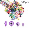 HERZWILD 300pcs Flat Round Evil Eye Beads Acrylic Lucky Eye