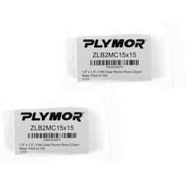 Plymor Zipper Reclosable Plastic Bags, 2 Mil, 1.5" x 1.5" (Pack of 200)