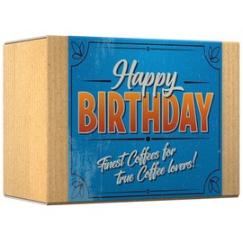 Gourmet Coffee Gift Set - HAPPY BIRTHDAY | Ground Coffee 600g (6 x 100g) - 6 Finest Single Origin Coffees | Hamper Style Gift Idea for Him & Her | Enjoy in the comfort of your home