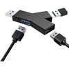 Black 3-Port Splitter Hub (2 USB 2.0 + 1 USB