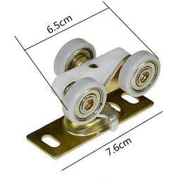 Sliding Pocket Door Hardware Replacements Top Hanger Sliding Door Rollers Wheels Assembly, Sliding Pocket Door Top Hanger Rollers with Wrench and Screws 2 Pack Loopunk