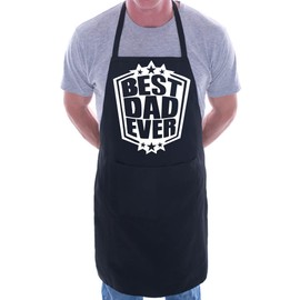 Print4U Best Dad Ever Fathers Day BBQ Cooking Novelty Apron Black