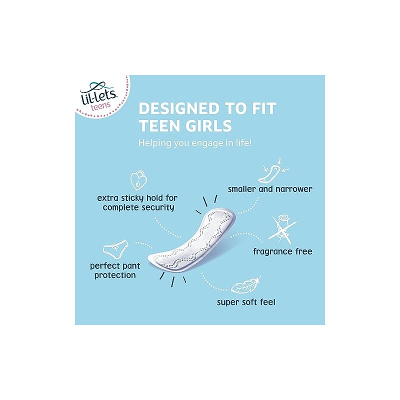 Lil-Lets Teens Liners | 64 forros | 4 paquetes de