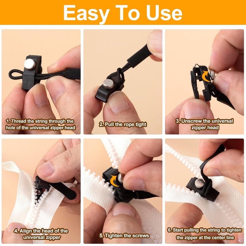 36 Pieces Zip Zipper, 3 Sizes Universal Zip Repair Kit,