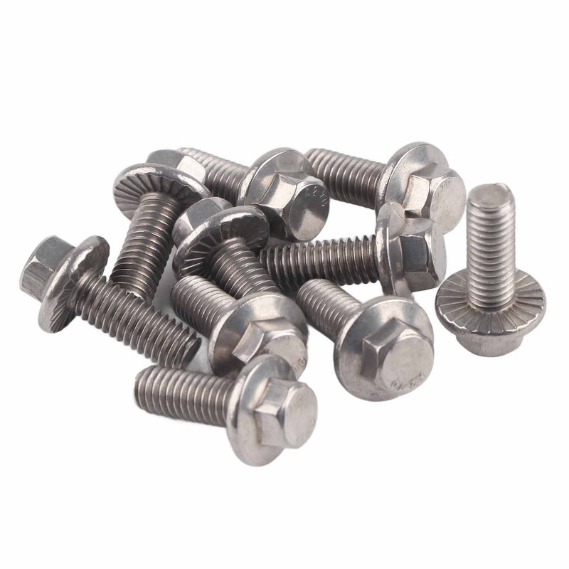 10pcs M6 Stainless Steel Flange Head Flange Head Screw Flange