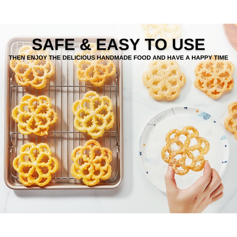 MUMSUNG Bunuelos Mold with Handle, 304 Stainless steel Rosette Maker