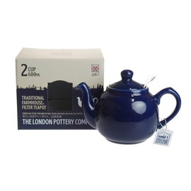 LONDON POTTERY Farmhouse Teapot for 2 Cups, Cobalt Blue