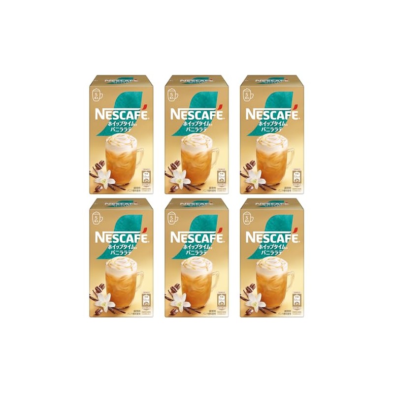 Nescafe Whip Time Vanilla Latte, 5 Pieces x 6 Boxes,