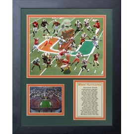 Legends Never Die Miami Hurricanes Greats Framed Photo Collage, 11 by 14-Inch