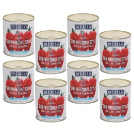 DeLallo Italian San Marzano Style Crushed Tomatoes, 28 oz Can (Pack of 8)
