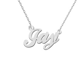 GR35Z9 Jay Name Necklace Silver Initial Pendant Necklace Dainty Jewelry for Women