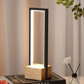 AFORTLO LED Table Lamp,Minimalism 3 Color Temperature Changeable Table Lamp,9 Grade Brightness Dimmer for Bedroom,Living Room,End Table or Office with UL Adapter (Black)