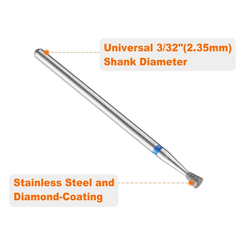 sourcing map 2pcs 120-140 Grits Diamond Grinding Bit 2.1/2.7mm Inverted