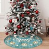 48" Large Christmas Tree Skirt, Elegant Circular Round Shape Turquoise