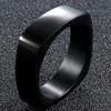 Stainless Steel Square Shaped Classic Simple Plain Wedding Band Ring