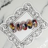 Line drawing handmade nail tips - Short Oval / 라인드로잉