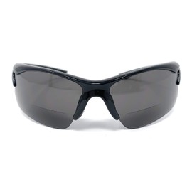 Incredible Bargains The Reno Bifocal Sun Readers, Unisex Sport Wrap Around Half Frame Reading Sunglasses + 1.50 Black