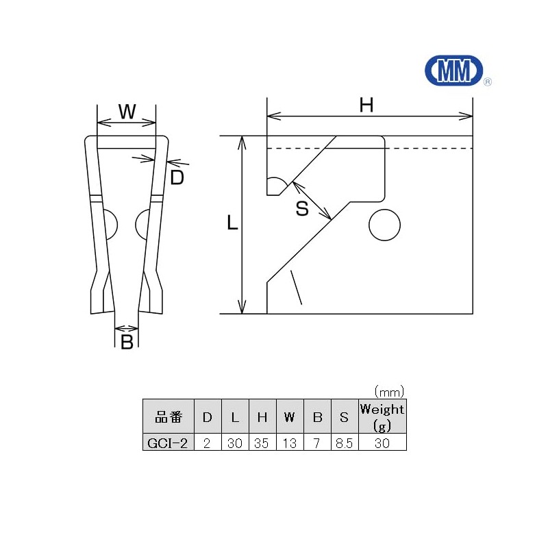 MM Suimoto Kisakusho SUS304 Stainless Steel Grating Clip GCI-2