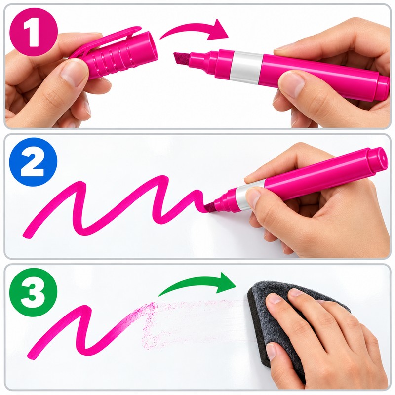 WP128AS 8-Color Dry Erase Markers for Whiteboards – Chisel Tip,