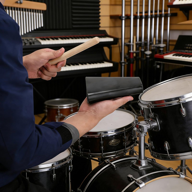 6 Inch Metal Cowbell with Wooden Stick, Percussion Instrument CowBell,