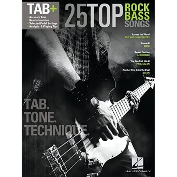 25 Top Rock Bass Songs: Tab. Tone. Technique.
