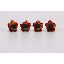 Mini Hair Claw Clips Half Up Half Down Hairstyle Acrylic Flower Hair Claws Stylish and Non-Slip Grips for Women and Girls Small Size Acetate Claw Clip Brown Chocolate Brown, 4 Pack
