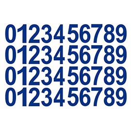 0-9 Blue Number Vinyl Decals (4 of Each Number) - Choose Size from 1/2" to 12" (V746) (1/2")