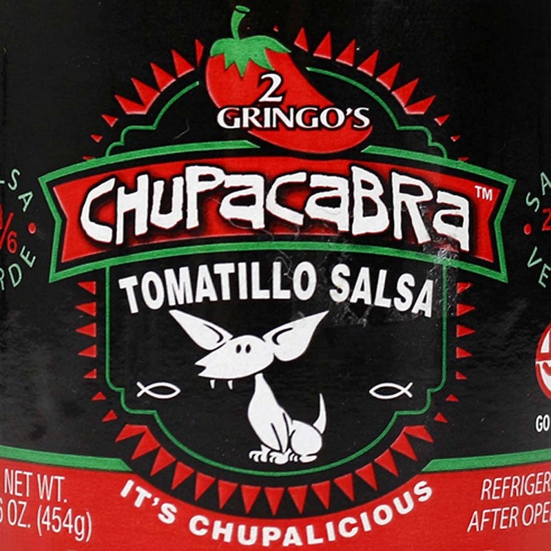 2 Gringos Chupacabra Salsa Verde 16 Oz Tomatillo Jalapenos Garlic