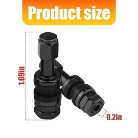 BESULEN 6PCS VS43 Car Tire Valve Stem, Metal Tubeless Clamp-in Vehicle Wheel Air Stem, Bolt-in Aluminum Alloy Automotive Tyre Valve Accessories for 0.453 Inch Rim Holes, Universal Fit (Black)