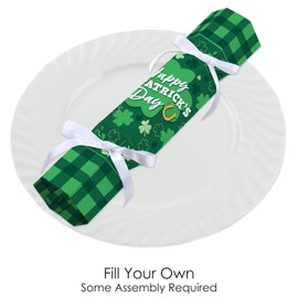 Big Dot of Happiness Shamrock St. Patrick's Day - No Snap Saint Paddy's Day Party Table Favors - DIY Cracker Boxes - Set of 12