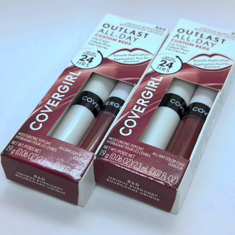 CoverGirl Outlast All-Day Lip Color w/Topcoat #860 Unique Burgundy *2