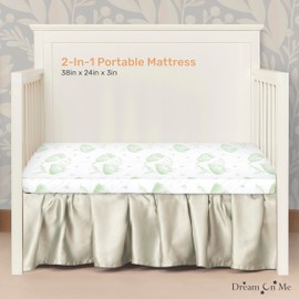 Dream On Me Aster 3" Fiber Portable Mini Crib Mattress, Waterproof Vinyl Cover, Greenguard Gold Certified, Mini Crib Mattress