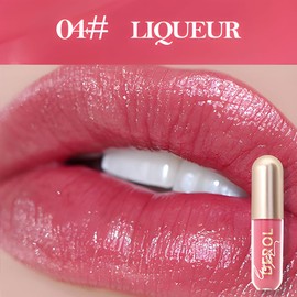 DIDILY Lip Blam Plumper Gloss, Tinted Lip Treatment Shimmery Plumping Lip Gloss Non-Sticky Long-Lasting Lips Oil,Liqueur