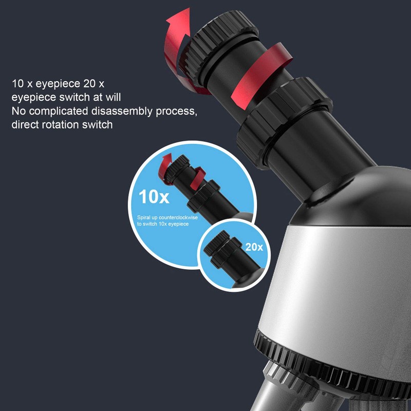 Fydun Microscope 40X-1200X Microscopio Infantil con Cabezal de 360 Rotación
