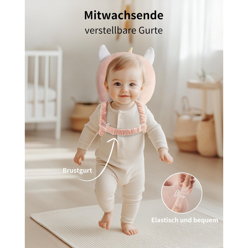 Fortella Baby Head Guard Backpack with Socks and Knee Pads,