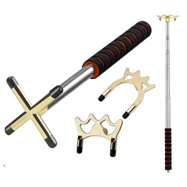 Sarybei Retractable Pool Bridge Billiards Cue Stick Bridge - with 3 Pieces Removable Brass Bridge Head - Billiards Pool Cue Accessory for Pool Table Pool Game Pool Competition