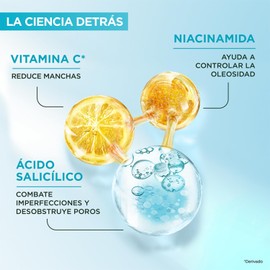 Garnier Express Aclara Anti Imperfecciones Gel Matificante con Ácido Salicílico, Vitamina C y Niacinamida para Piel Mixta a Grasa, Hidratante Facial, Controla el Brillo y Reduce Manchas, 50 ml