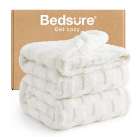 Bedsure White Full Size Blankets for Bed - Super Soft Cozy Fleece Blanket for Women, Cute Large Throws for Girls, 84x90 Inches