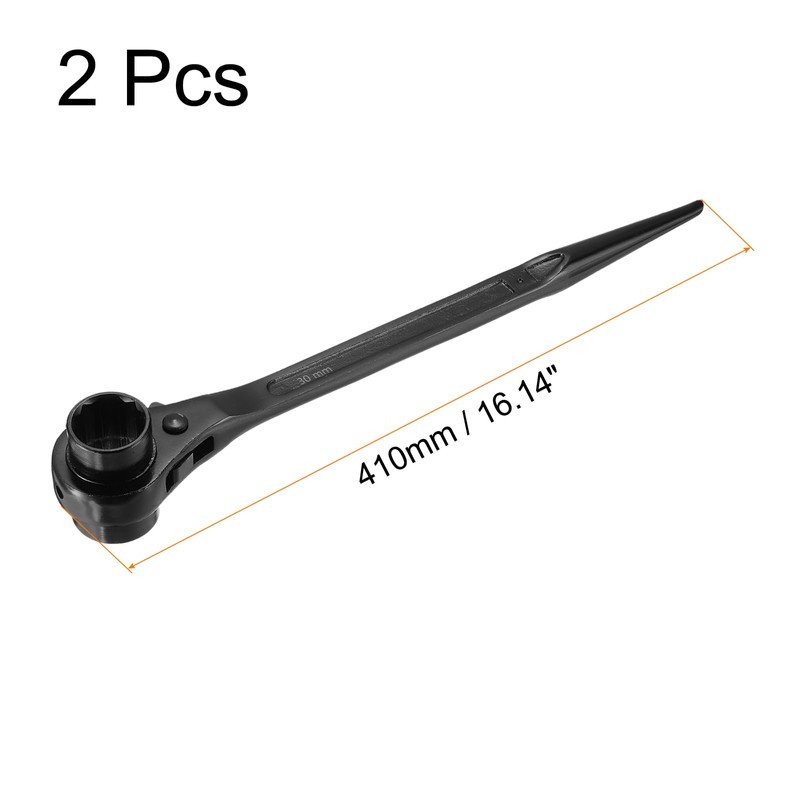 uxcell 30 x 32mm 12-Point Scaffold Podger Ratchet Spanner Ratcheting