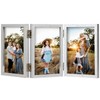 5x7 Wooden Triple Photo Frame with Glass Front Vertical Stand