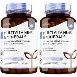 Nutravita Multivitamins & Minerals (2 Packs of 365) - 730 Vegan Multivitamin Tablets - 2 Year Supply - Multivitamin Tablets for Men & Women with 26 Essential Active Vitamins & Minerals - Made in UK by Nutravita