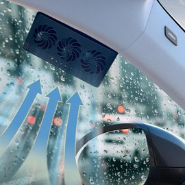 Car Window Fan | Auto Solar Air Circulation Fan - Three-Head Design Cooling Tool for RV, Small Car, SUV, Truck, and Sedan