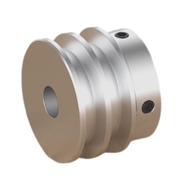 CHANCS Double Groove Pulley 40mmOD 10mm Fixed Bore V-Belt Pulley for Motor Shaft 6mm(1/4") PU Round Belt