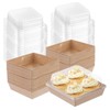 100 Pack Charcuterie Boxes with Clear Lids,5.5"×4.9"×2.4" Disposable Square Food