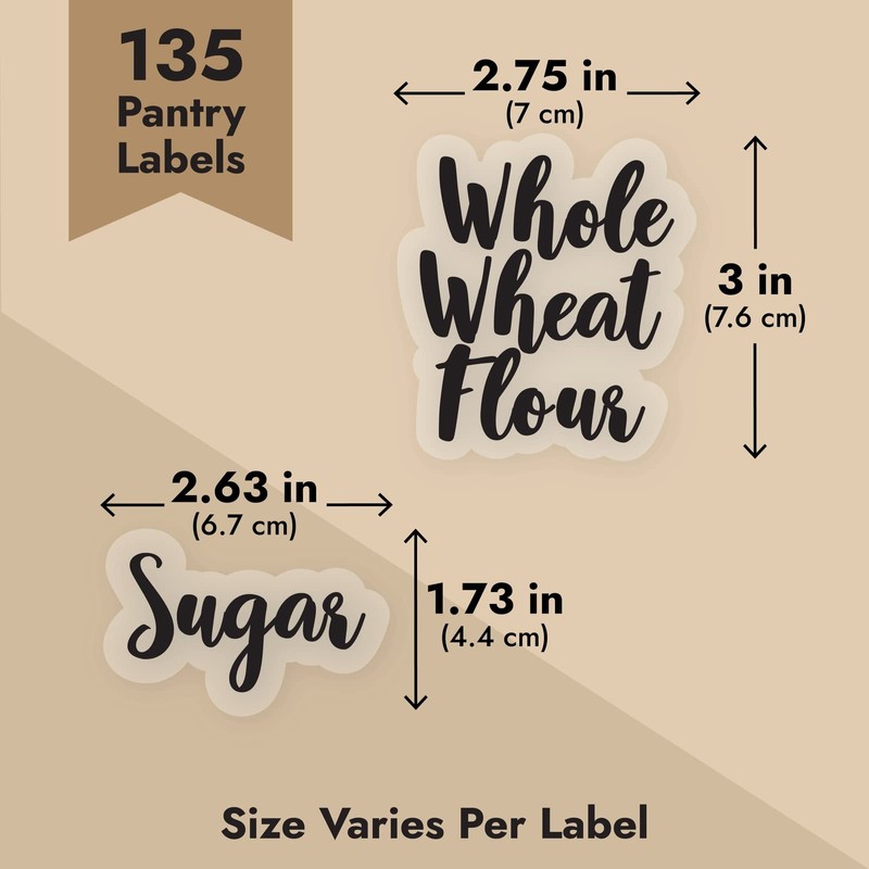 Talented Kitchen 135 Pantry & Kitchen Labels for Food Containers