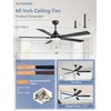 ZMISHIBO 60" Ceiling Fans with Lights, Black Modern Ceiling Fan