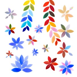 Filhome Mosaic Tiles Stained Glass Mosaic Stones for DIY Handmade Home Decoration (Colorful)