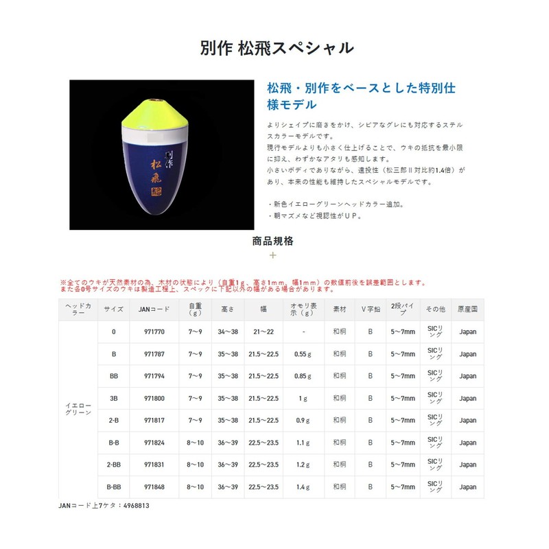 Sunline Matsubi Special Yellow Green #3B