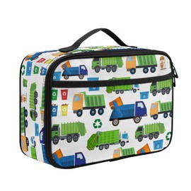 Garbage Truck Lunch Box Kids Boys Girls Reusable Insulated Lunch Tote Bag for Work School Picnic Camping