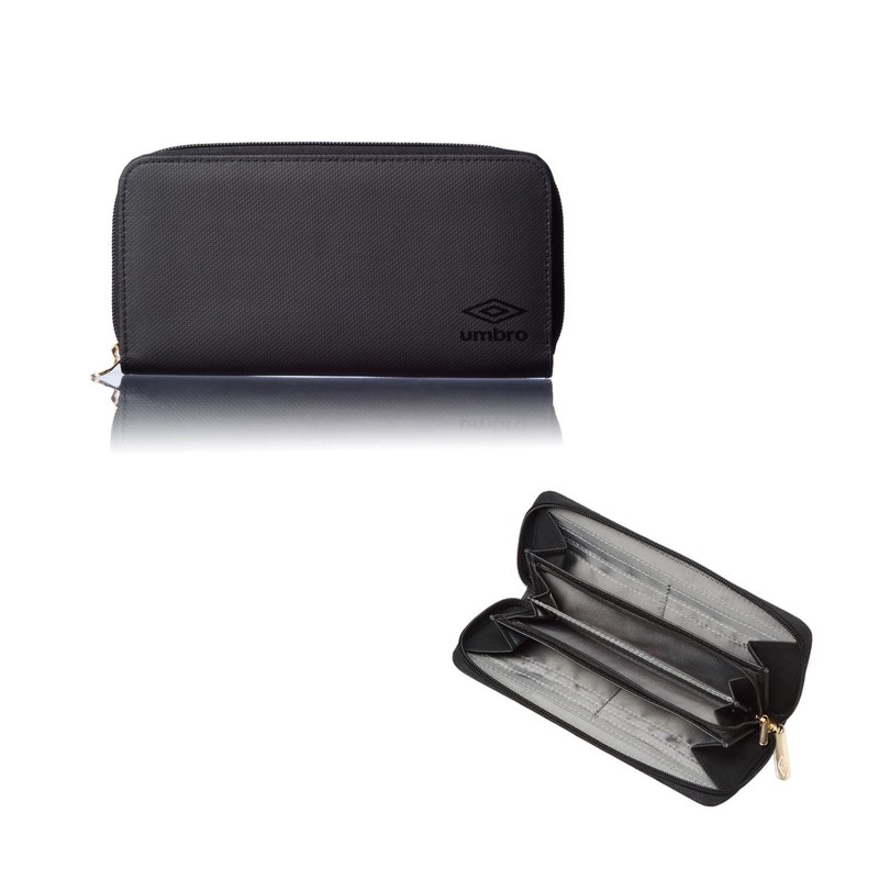 Umbro Tarpaulin Round Zip Long Wallet, black/black